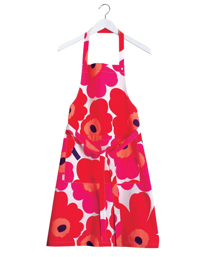 Marimekko Marimekko Unikko kitchen apron pink red Marimekko Marimekko Unikko kitchen apron pink red