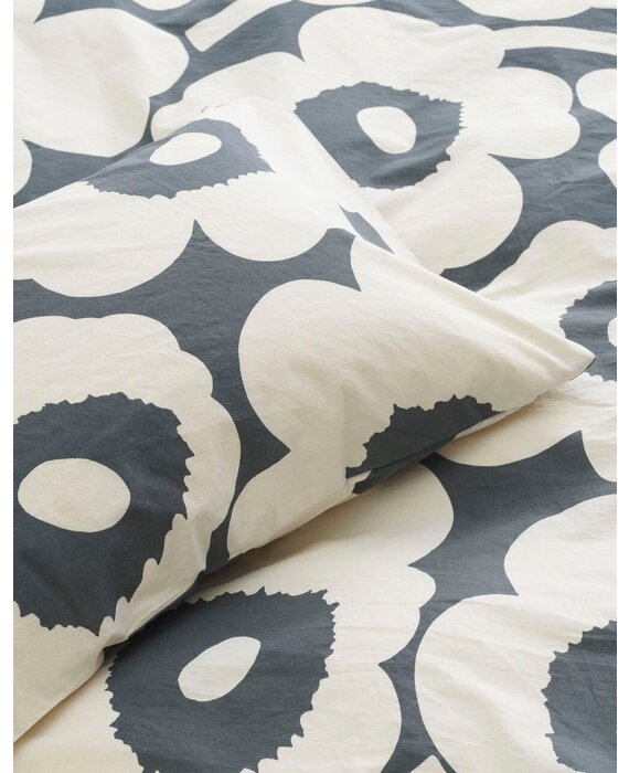 Marimekko 240x220cm dekbedovertrek met 2 kussenslopen Unikko Charcoal