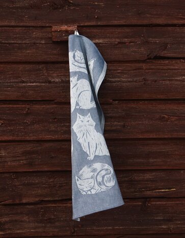 Lapuan Kankurit Lapuan Kankurit Kissanpäivät cat tea towel 46x70cm Blueberry Lapuan Kankurit Lapuan Kankurit Kissanpäivät cat tea towel 46x70cm Blueberry