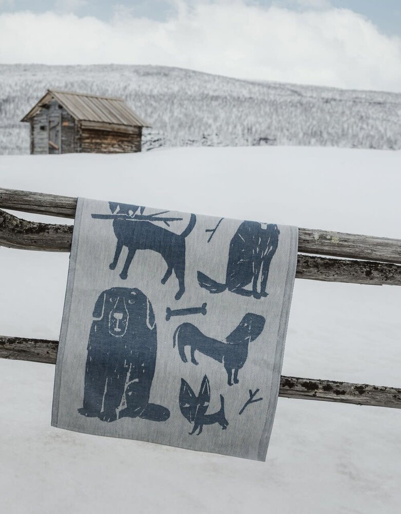 Lapuan Kankurit Lapuan Kankurit Koirapuisto tea towel 46x70 Blueberry Lapuan Kankurit Lapuan Kankurit Koirapuisto tea towel 46x70 Blueberry