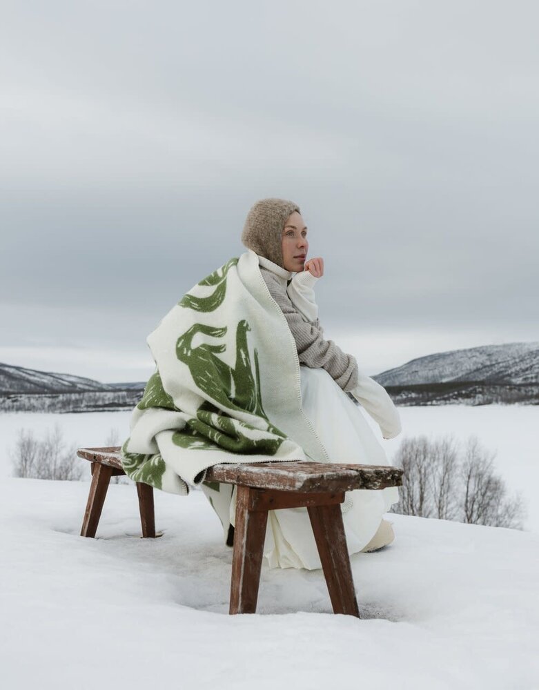 Lapuan Kankurit Lapuan Kankurit Kissanpäivät wool plaid 130x180 olive green Lapuan Kankurit Lapuan Kankurit Kissanpäivät wool plaid 130x180 olive green