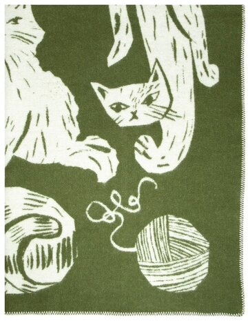 Lapuan Kankurit Lapuan Kankurit Kissanpäivät wool plaid 130x180 olive green Lapuan Kankurit Lapuan Kankurit Kissanpäivät wool plaid 130x180 olive green