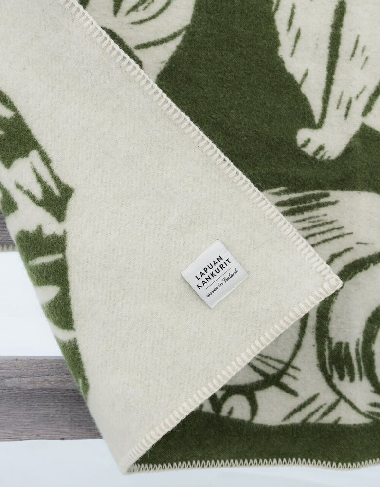 Lapuan Kankurit Lapuan Kankurit Kissanpäivät wool plaid 130x180 olive green Lapuan Kankurit Lapuan Kankurit Kissanpäivät wool plaid 130x180 olive green