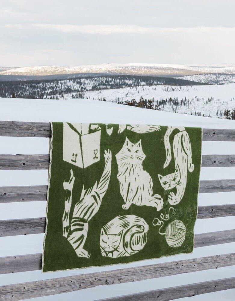 Lapuan Kankurit Lapuan Kankurit Kissanpäivät wool plaid 130x180 olive green Lapuan Kankurit Lapuan Kankurit Kissanpäivät wool plaid 130x180 olive green