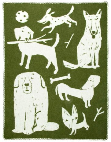 Lapuan Kankurit Lapuan Kankurit Koirapuisto wollen plaid 90x130cm Groen Lapuan Kankurit Lapuan Kankurit Koirapuisto wollen plaid 90x130cm Groen