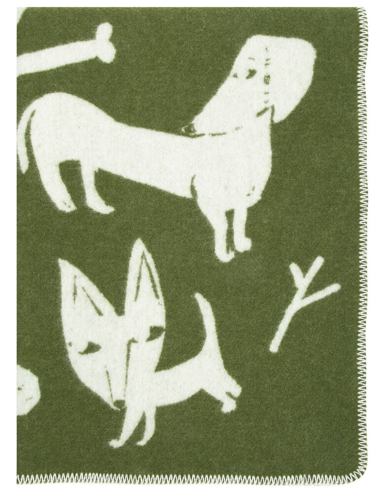 Lapuan Kankurit Lapuan Kankurit Koirapuisto wollen plaid 90x130cm Groen Lapuan Kankurit Lapuan Kankurit Koirapuisto wollen plaid 90x130cm Groen