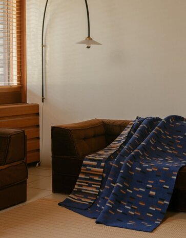 Lapuan Kankurit Lapuan Kankurit Yllätys wollen plaid 130x180 blauw kaneel