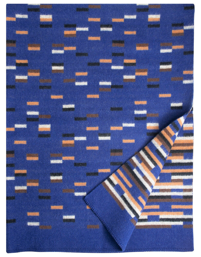 Lapuan Kankurit Lapuan Kankurit Yllätys wollen plaid 130x180 blauw kaneel