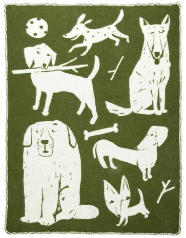 Lapuan Kankurit Lapuan Kankurit Koirapuisto wollen plaid 90x130cm Groen Lapuan Kankurit Lapuan Kankurit Koirapuisto wollen plaid 90x130cm Groen