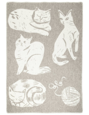 Lapuan Kankurit Lapuan Kankurit Kissanpäivät wollen plaid 90x130cm beige Lapuan Kankurit Lapuan Kankurit Kissanpäivät wollen plaid 90x130cm beige