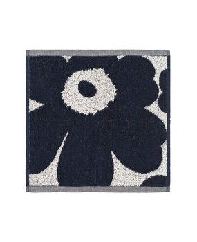 Marimekko Marimekko Unikko towel 30x30cm cotton linen mix dark blue Marimekko Marimekko Unikko towel 30x30cm cotton linen mix dark blue