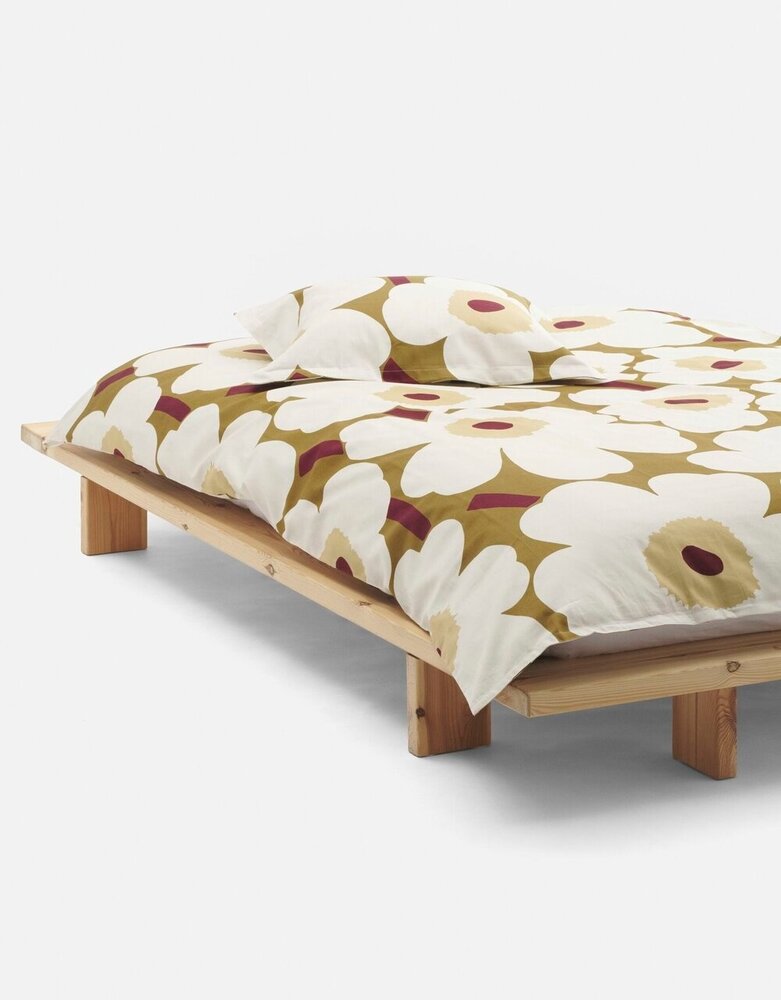 Marimekko Marimekko Unikko 135/140x200cm satin duvet cover with 1 pillowcase Green umber Marimekko Marimekko Unikko 135/140x200cm satin duvet cover with 1 pillowcase Green umber