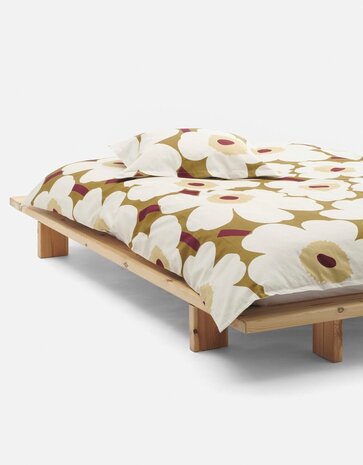 Marimekko Marimekko Unikko 135/140x200cm satin duvet cover with 1 pillowcase Green umber Marimekko Marimekko Unikko 135/140x200cm satin duvet cover with 1 pillowcase Green umber