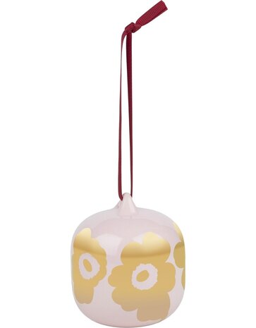Marimekko Marimekko Unikko Hang ornament roze goud Marimekko Marimekko Unikko Hang ornament roze goud