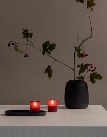 Uyuni Lighting Uyuni Lighting LED Wax kaars in glas Ø6 x H7cm Wijnrood set van 2 Uyuni Lighting Uyuni Lighting LED Wax kaars in glas Ø6 x H7cm Wijnrood set van 2