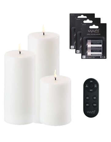 Uyuni Lighting Uyuni Lighting LED Wax stompkaars VOORDEELSET - kleur naar keuze Uyuni Lighting Uyuni Lighting LED Wax stompkaars VOORDEELSET - kleur naar keuze