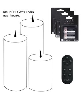 Uyuni Lighting Uyuni Lighting LED Wax stompkaars VOORDEELSET - kleur naar keuze