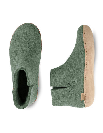 Glerups Glerups Boot with leather sole (various sizes) Moss green Glerups Glerups Boot with leather sole (various sizes) Moss green