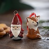 Pluto Design Pluto Design Fox & Santa pendants set of 2 H4cm