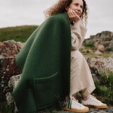 Lapuan Kankurit Lapuan Kankurit Uni wool wrap scarf with pockets 60x170 Dark moss green Lapuan Kankurit Lapuan Kankurit Uni wool wrap scarf with pockets 60x170 Dark moss green