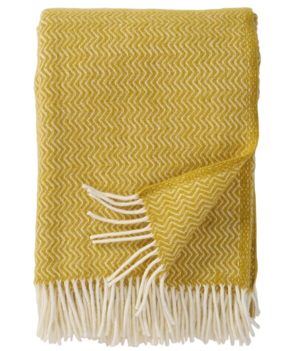 Klippan Sorbet wollen plaid 130x200 van 100% eco lamswol Banana