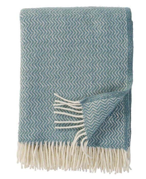 Klippan Sorbet wollen plaid 130x200 van 100% eco lamswol Silky blue