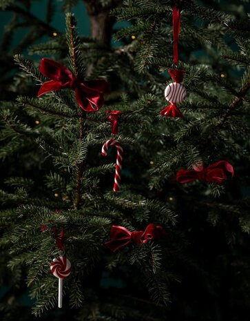 muurla Wall Glass Sweets pendants with ribbon set of 3 Red muurla Wall Glass Sweets pendants with ribbon set of 3 Red
