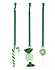 Muurla Glazen Sweets hangers met lint set van 3 Groen