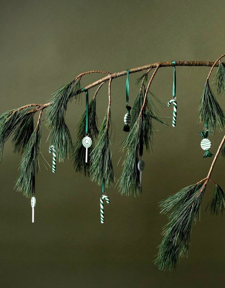 muurla Wall Glass Sweets pendants with ribbon set of 3 Green muurla Wall Glass Sweets pendants with ribbon set of 3 Green