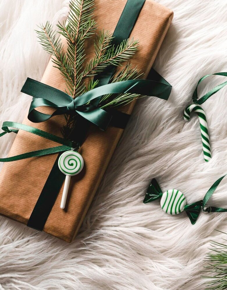 muurla Wall Glass Sweets pendants with ribbon set of 3 Green muurla Wall Glass Sweets pendants with ribbon set of 3 Green