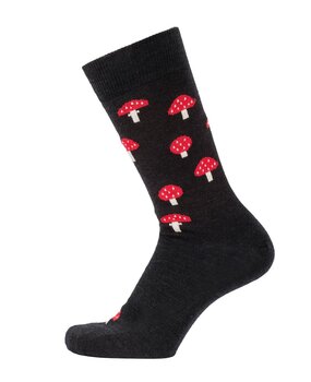 Cai Cai Bengt & Lotta Merino sokken Paddenstoelen (diverse maten) zwart