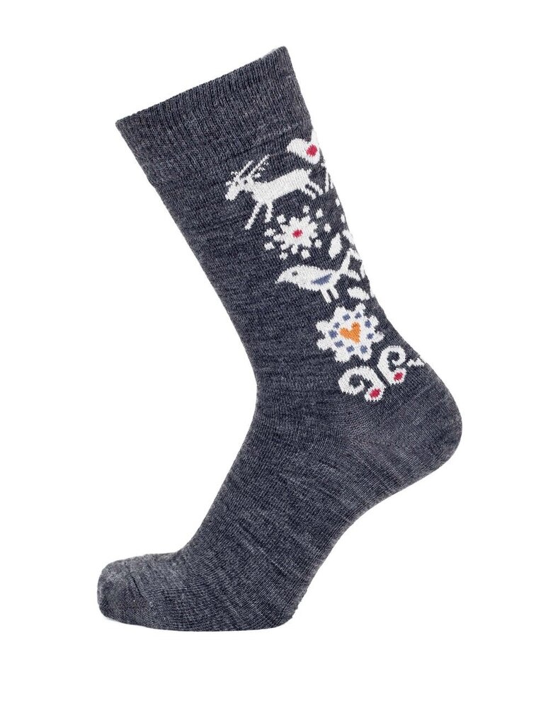 Cai Cai Bengt & Lotta Merino socks Birds (various sizes) anthracite
