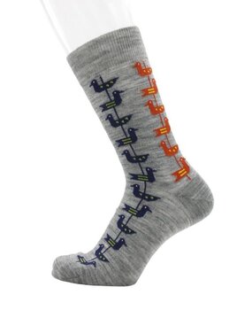 Cai Cai Bengt & Lotta Merino sokken Shorebird (diverse maten) lichtgrijs