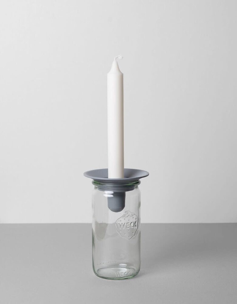 Våges Våges candlestick light blue/grey zinc (excl. glass jar) Våges Våges candlestick light blue/grey zinc (excl. glass jar)