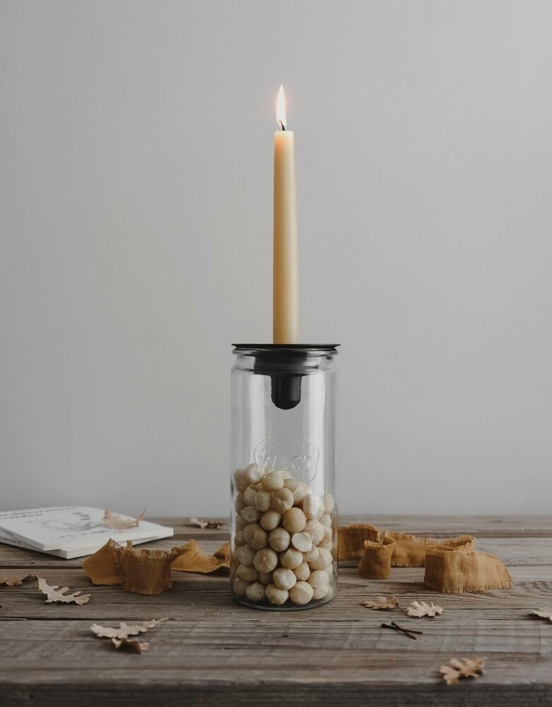 Våges Våges candlestick light blue/grey zinc (excl. glass jar) Våges Våges candlestick light blue/grey zinc (excl. glass jar)