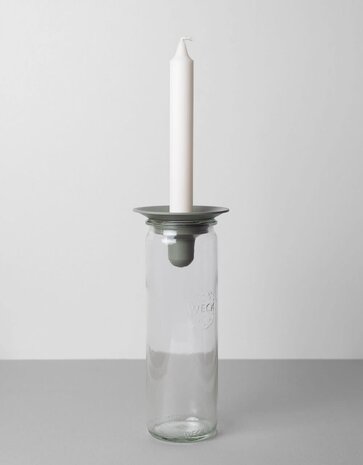 Våges Våges candlestick light blue/grey zinc (excl. glass jar) Våges Våges candlestick light blue/grey zinc (excl. glass jar)