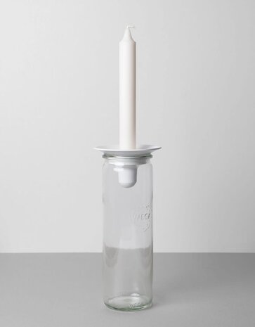 Våges Våges opzetkandelaar wit zink (excl. glazen pot) Våges Våges opzetkandelaar wit zink (excl. glazen pot)