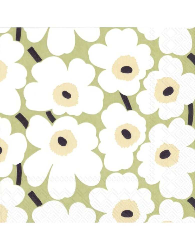 Marimekko Marimekko Mini Unikko Papieren Servetten 33x33cm lichtgroen