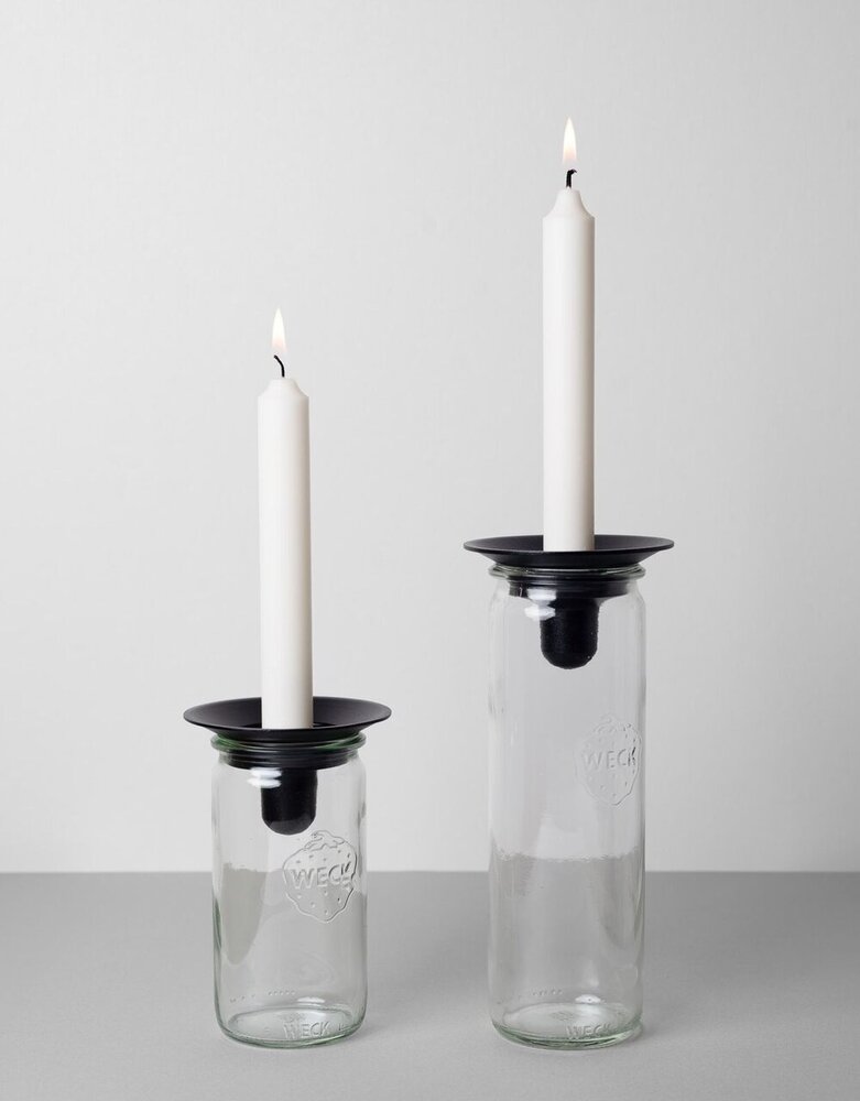 Våges Våges opzetkandelaar met glazen pot H15cm (kleur naar keuze) Våges Våges opzetkandelaar met glazen pot H15cm (kleur naar keuze)