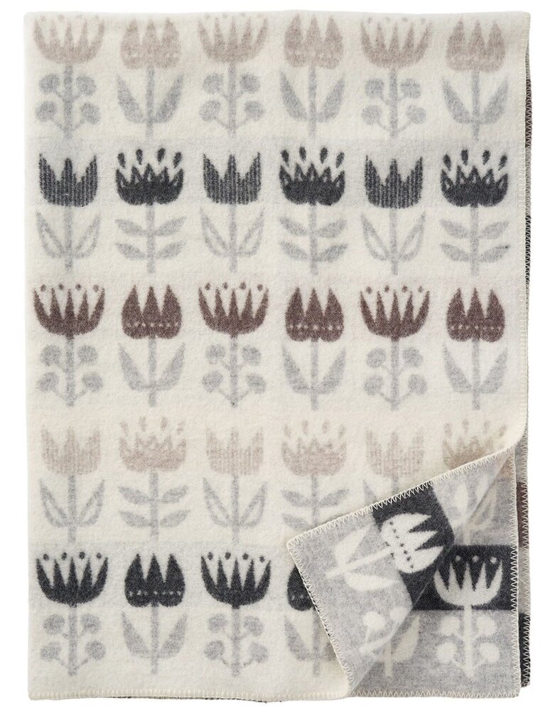 Klippan Klippan Tulip 130x180cm wool plaid 100% eco lambswool grey Klippan Klippan Tulip 130x180cm wool plaid 100% eco lambswool grey