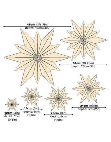 LOVI Lovi Decor Star Berkenhout Ster Transparant wit (diverse formaten) 3D DIY pakket LOVI Lovi Decor Star Berkenhout Ster Transparant wit (diverse formaten) 3D DIY pakket
