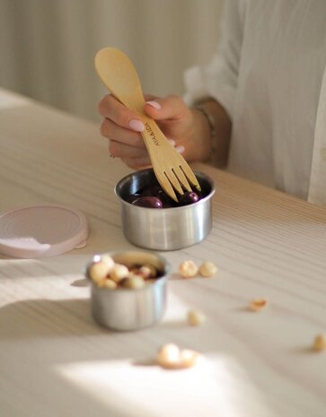 AYA & IDA AYA & IDA Snack containers stainless steel set 100ml + 200ml beige