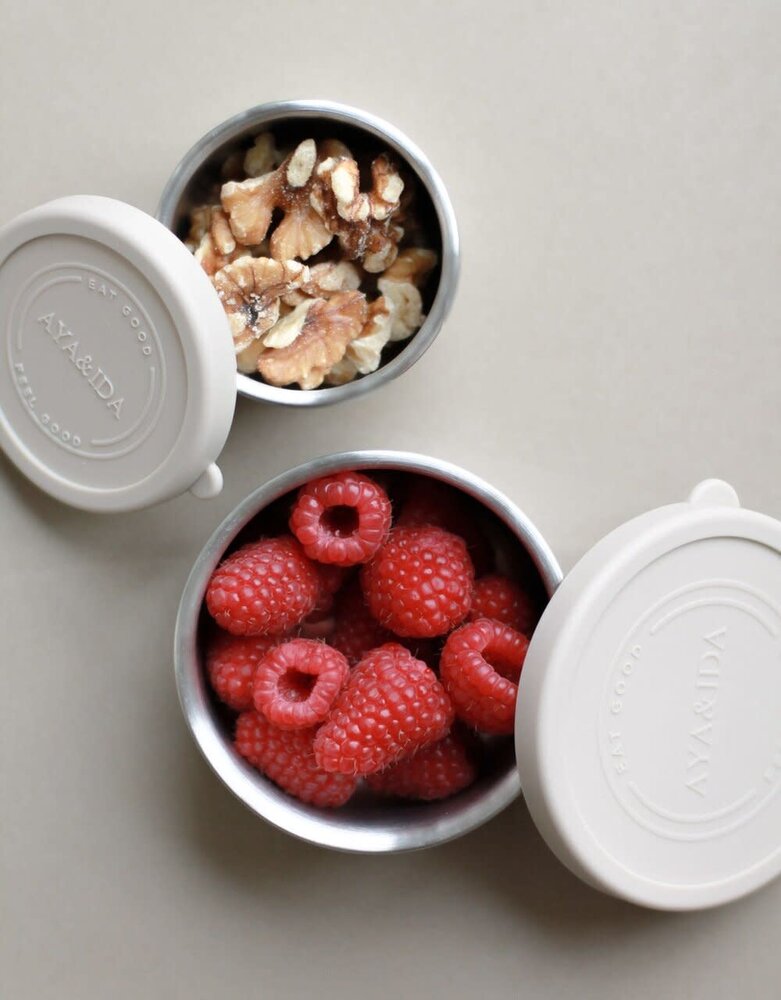 AYA & IDA AYA & IDA Snack containers stainless steel set 100ml + 200ml beige