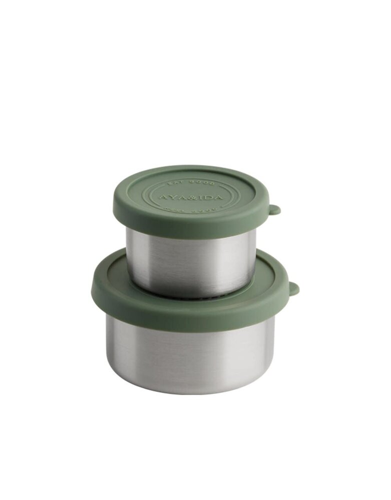 AYA & IDA AYA & IDA Snack bakjes RVS set 100ml + 200ml Tropical Green