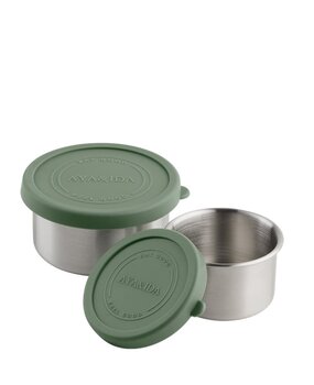 AYA & IDA AYA & IDA Snack containers stainless steel set 100ml + 200ml Tropical Green