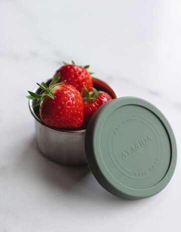 AYA & IDA AYA & IDA Snack bakjes RVS set 100ml + 200ml Tropical Green