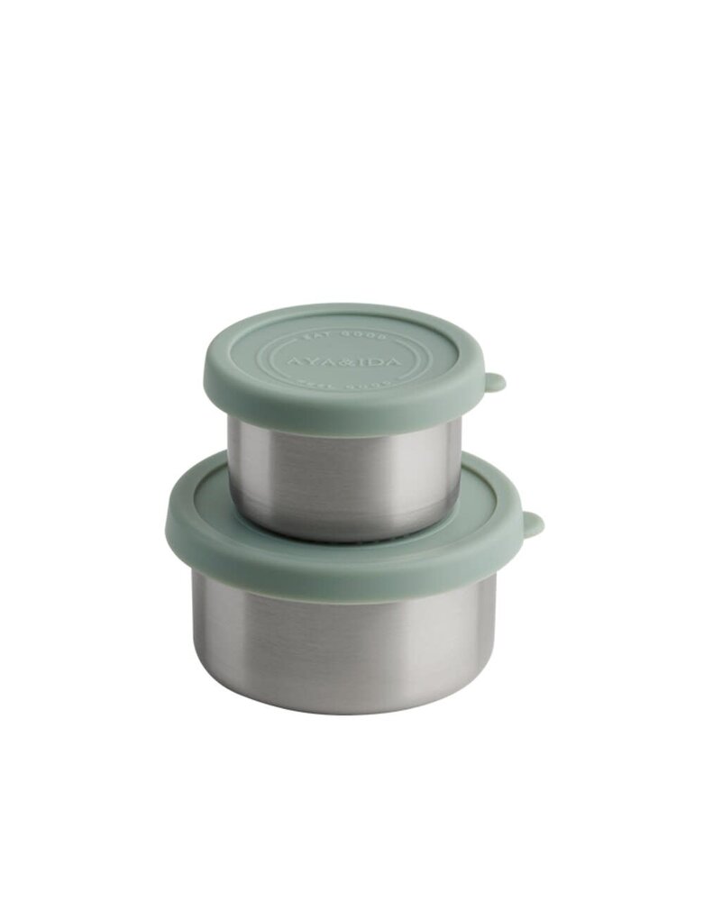 AYA & IDA AYA & IDA Snack bakjes RVS set 100ml + 200ml Mint