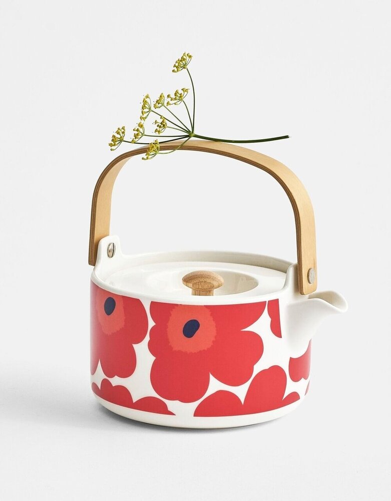 Marimekko Marimekko Unikko Theepot rood Marimekko Marimekko Unikko Theepot rood