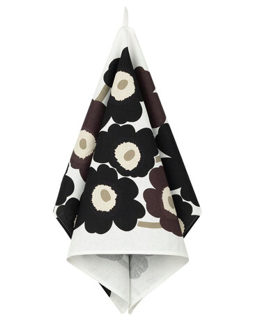 Marimekko Marimekko Pieni Unikko Theedoek 47x70 cm donkergrijs beige 43% Linnen