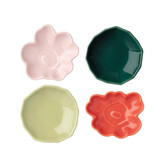 Marimekko Marimekko Unikko & Kivet kleine bordjes set v 4 Ø9cm roze/lichtgroen/oranjerood/donkergroen